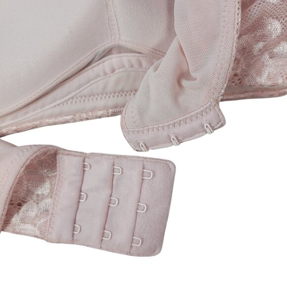 Torrid 360 Back Smoothing Wire Free Push Up Plunge Bra Pink 38D Full Cover Lace - Picture 8 of 10
